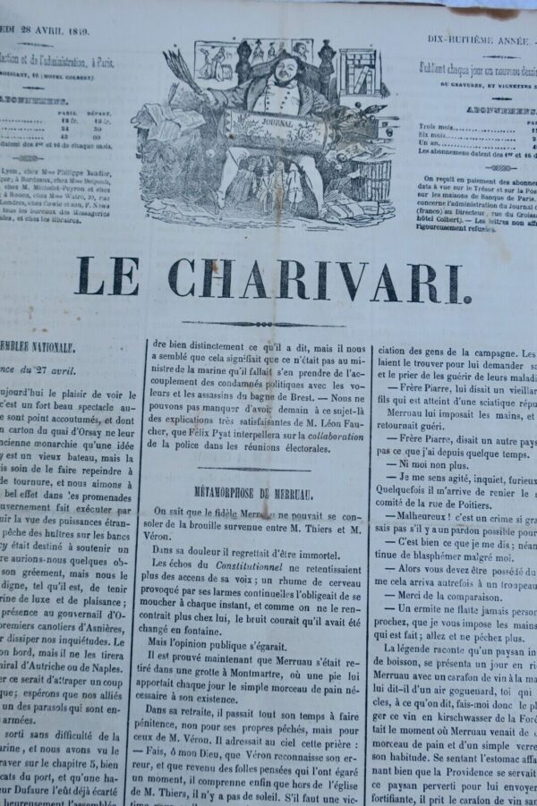 Charivari 1849 1er semestre Nadar, Doré, Daumier, Rochefort, Gavarni, Sam – Image 5