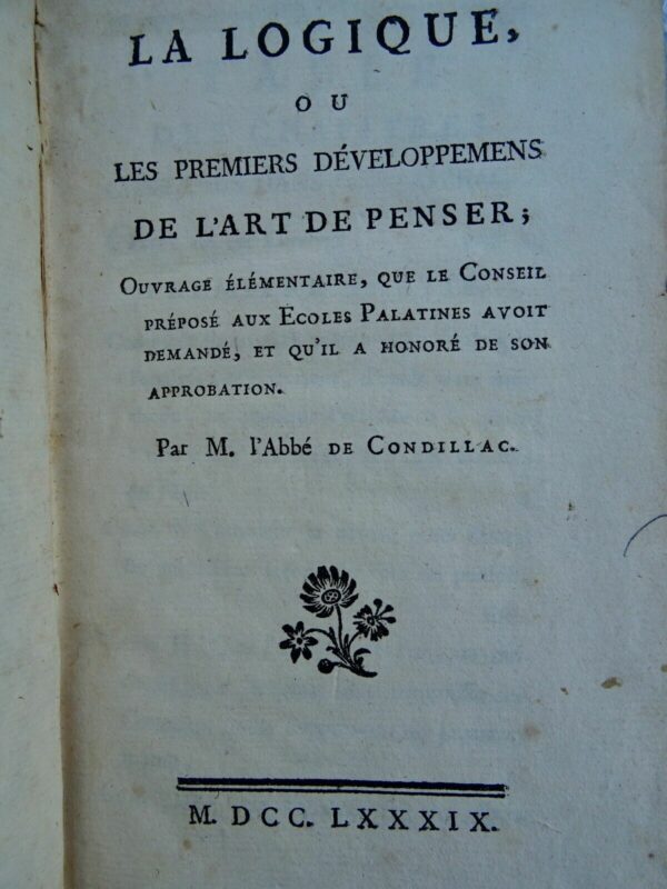 Condillac La Logique ou les premiers développemens de l'art de penser 1789 – Image 4