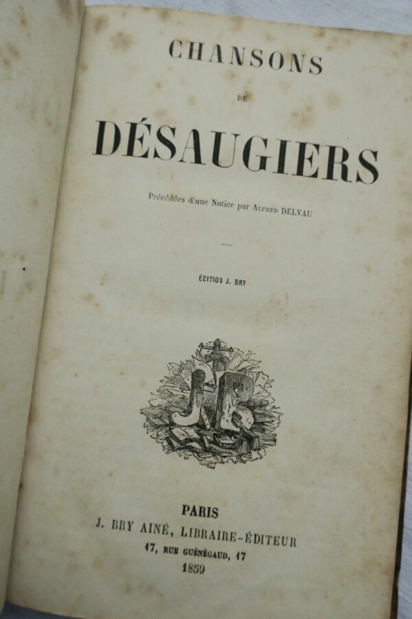 DESAUGIERS Chansons de DÉSAUGIERS 1859 – Image 5