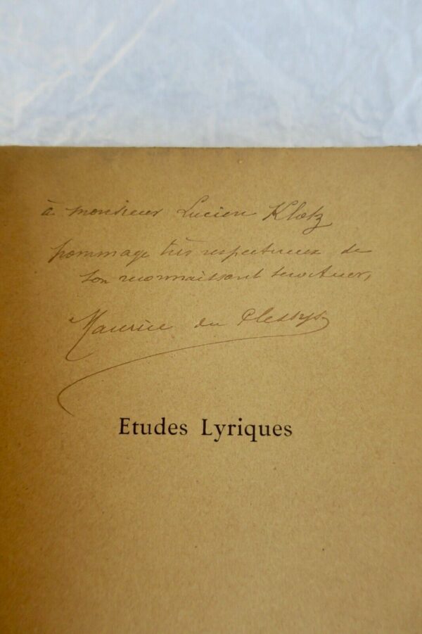 DU PLESSYS Etudes lyriques...premier livre pastoral + lettre au ministre – Image 3