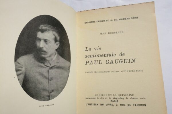 Dorsenne Jean La vie sentimentale de Paul Gauguin Cahiers de la quinzaine – Image 11