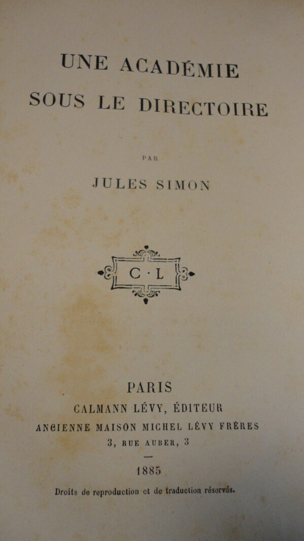 Empire  Une Académie sous le Directoire 1885