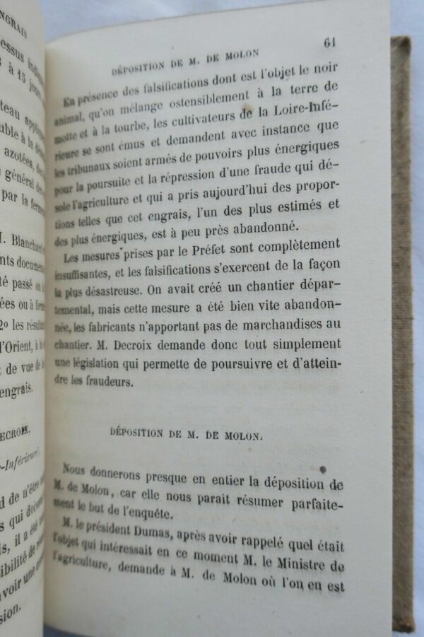 Engrais  Enquête sur les engrais... Rapport à l'Empereur. 1866 – Image 5