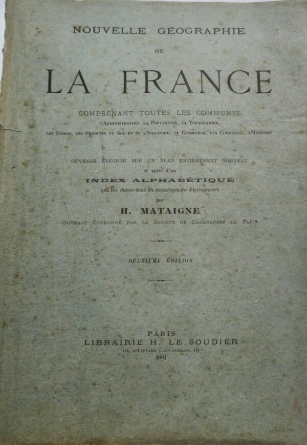 GEOGRAPHIE DE LA FRANCE TOUTES LES COMMUNES 1891