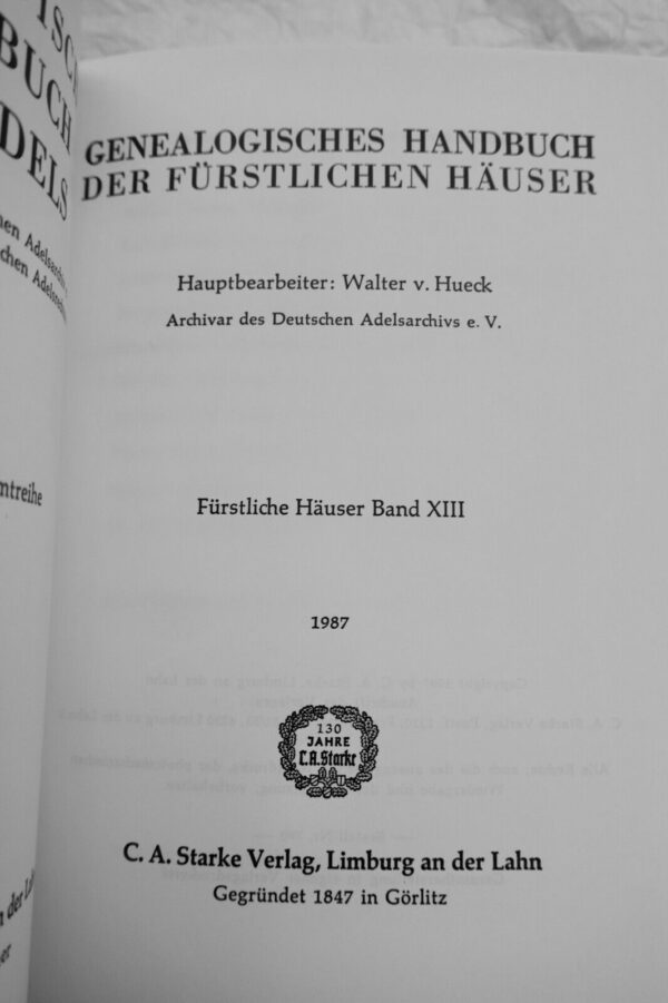 Genealogisches Handbuch des Adels. Genealogisches Handbuch der Fürstlichen 1987 – Image 6