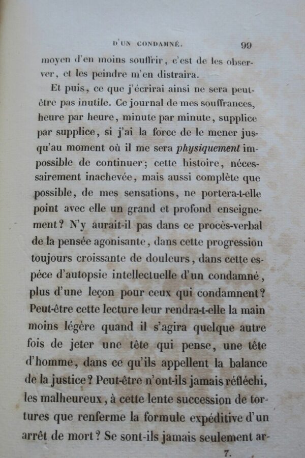 HUGO, Victor Le dernier jour d'un condamné 1843 – Image 4