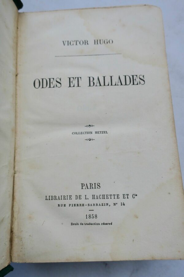 Hugo, Victor  ODES ET BALLADES - LES FEUILLES D'AUTOMNE 1858 – Image 3