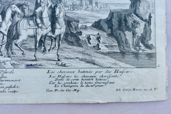 Hussards 32 x 22 cm. gravure sur acier – Image 3