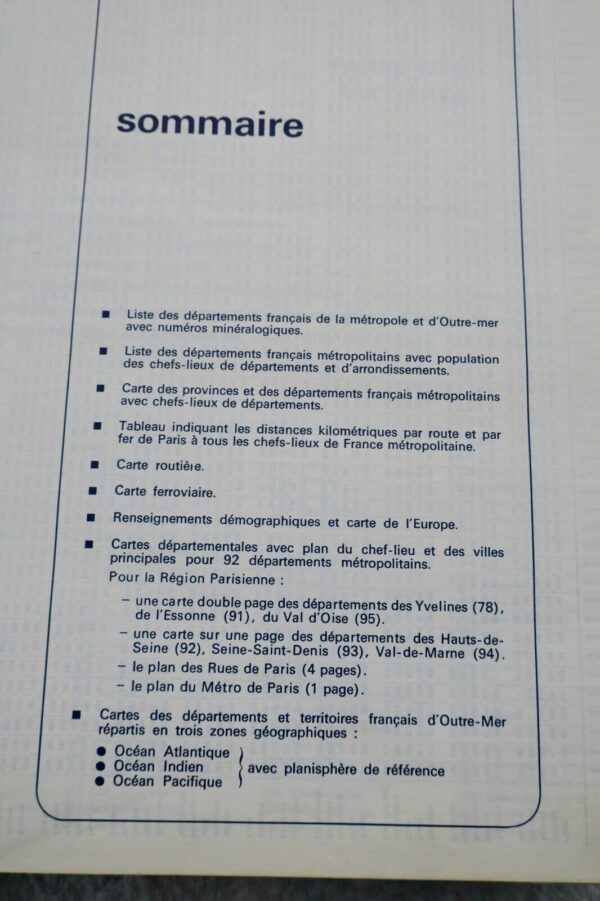 INDEX ATLAS DE FRANCE OBERTHUR 1977  LISTE DES LOCALITES NOMENCLATURE DES COMMUN – Image 4