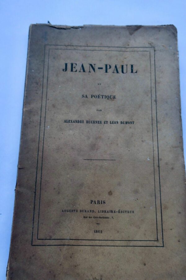 Jean-Paul et sa poétique 1862