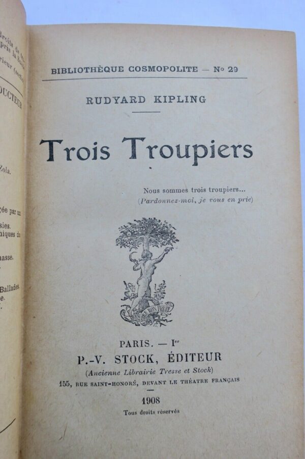 KIPLING Rudyard Trois Troupiers 1908 – Image 7