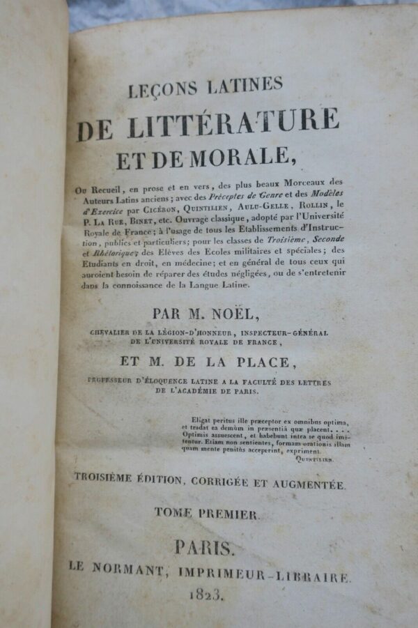 LATIN LECONS LATINES MODERNES DE LITTERATURE ET DE MORALE 1823 – Image 8