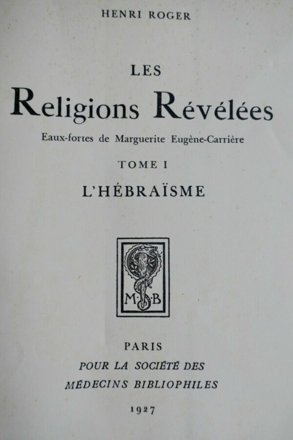 Les religions révélées. Eaux-fortes de Marguerite Eugène-Carrière. Tome 1.. – Image 3