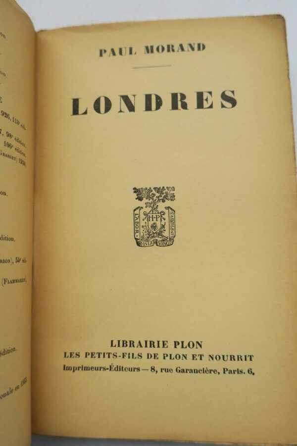 MORAND Londres 1933 – Image 3