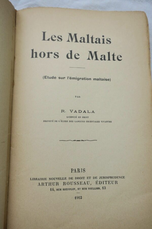 Malte Les maltais hors de Malte 1912 – Image 4