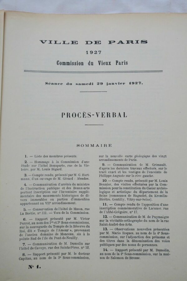 PARIS COMMISSION MUNICIPALE DU VIEUX PARIS,1927 – Image 11