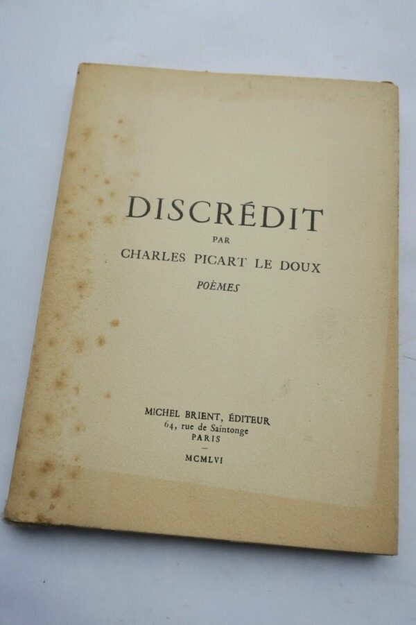 PICART LE DOUX (Charles). Discrédit. Poèmes + dédicace – Image 3