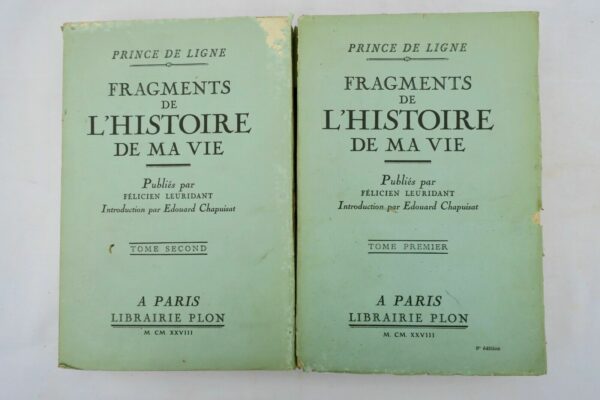 PRINCE DE LIGNE Fragments de l'Histoire de ma Vie 1928