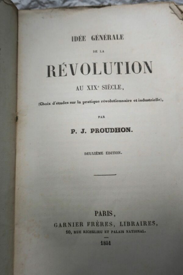 PROUDHON  Idée générale de la révolution au XIXème siècle 1851 – Image 6