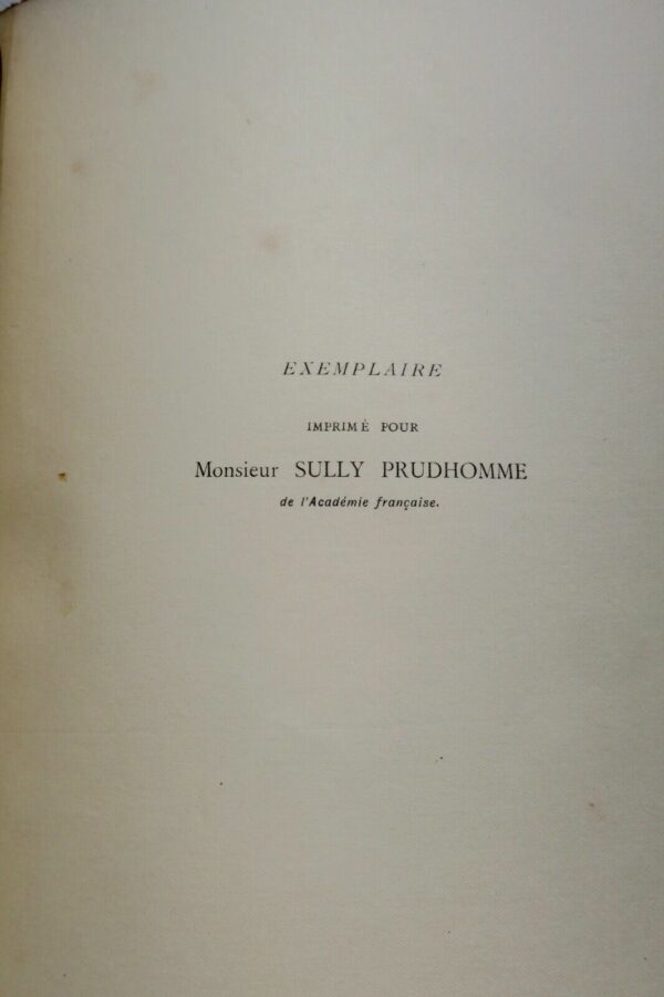 PRUDHOMME (Sully) à Alfred de Vigny Sonnet 1898 – Image 5