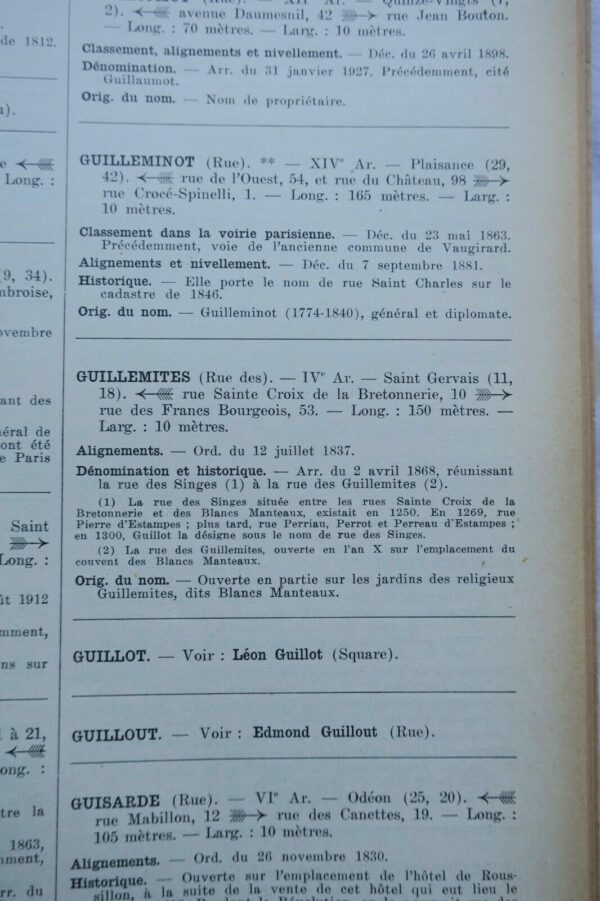 Paris Nomenclature des voies publiques et privées par la Ville de Paris 1951 – Image 6