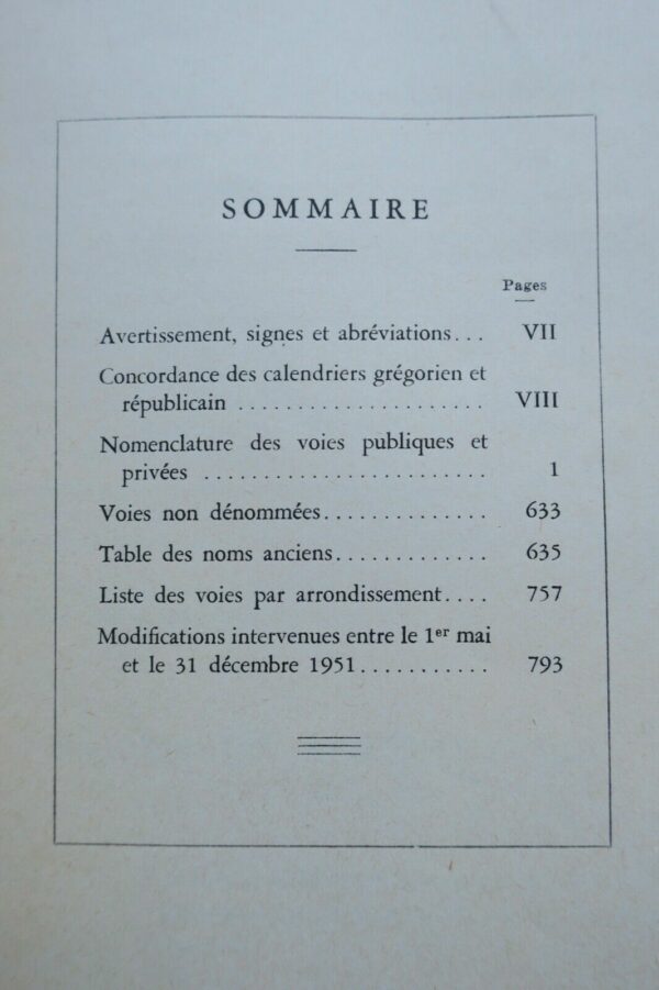 Paris Nomenclature des voies publiques et privées par la Ville de Paris 1951 – Image 9