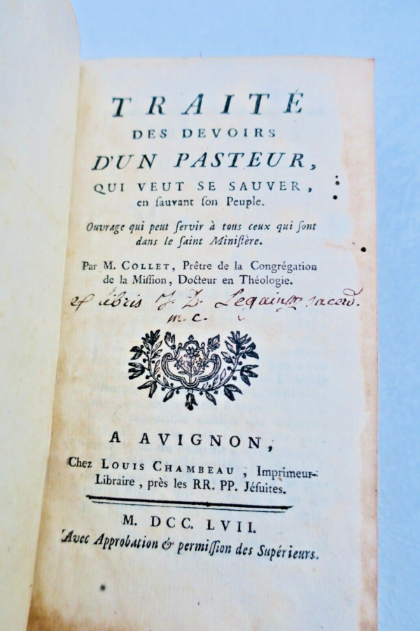 Pasteur Traité des devoirs d'un pasteur qui veut se sauver 1757 – Image 3