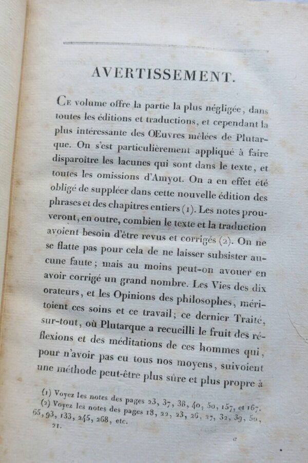 Plutarque oeuvres traduites 1818 – Image 5