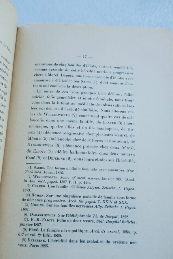 Psychoses Familiales (thèse soutenue devant Gilbert Ballet) Demay Georges 1912 – Image 8