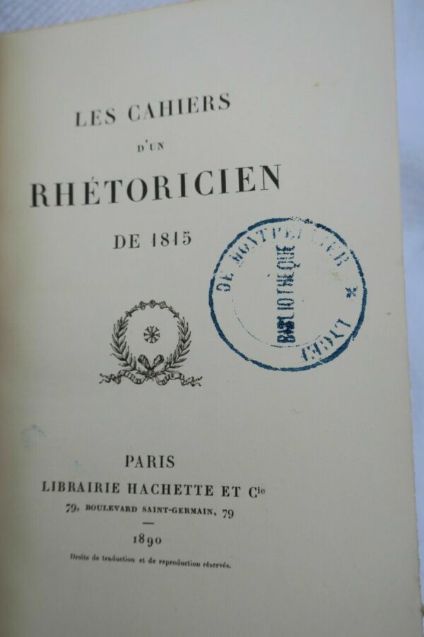 Rhétorique Cahiers d'un Rhétoricien de 1815 – Image 7