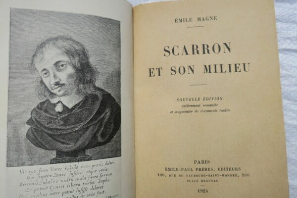 SCARRON  MAGNE (Emile). Scarron et son milieu. Documents inédits 1924 – Image 6