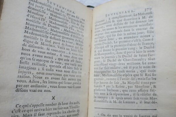 SEVIGNE Sevigniana ou recueil de pensées ingénieuses, d' anecdotes...1756 – Image 8