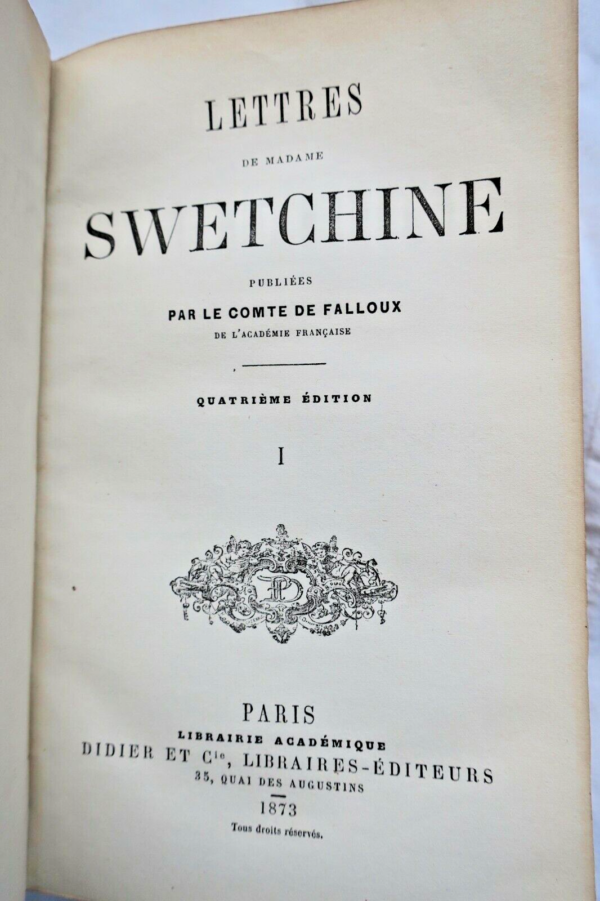 SWETCHINE. Lettres de Madame Swetchine 1873 – Image 6