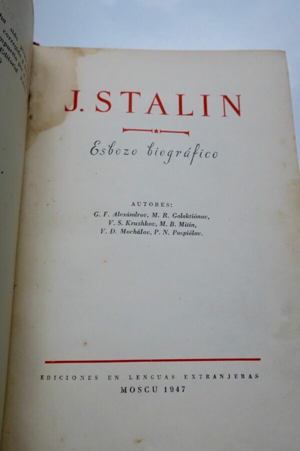 Stalin esbozo biografico 1947 Moscu – Image 4