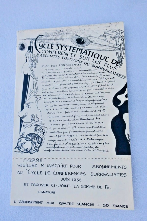 Surréalisme Cycle systématique de conférences sur les plus récente position 1935