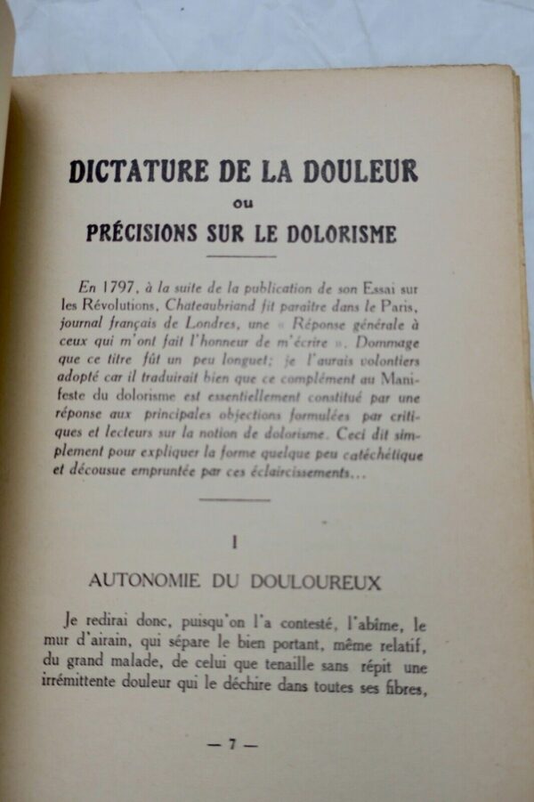 Teppe Dictature de la douleur ou Précisions sur le dolorisme 1936 – Image 7