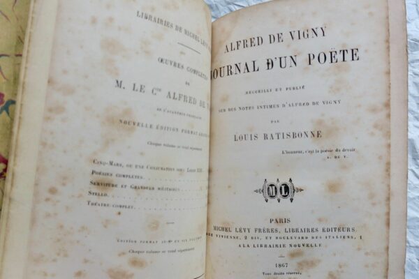 VIGNY Alfred de (Alfred de Vigny) Journal d'un Poète