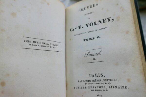 VOLNEY oeuvres choisies 1827 – Image 9