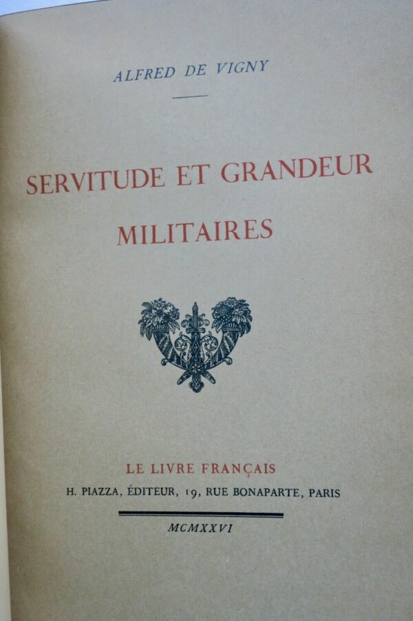 Vigny Servitude et Grandeur Militaires PIAZZA – Image 7