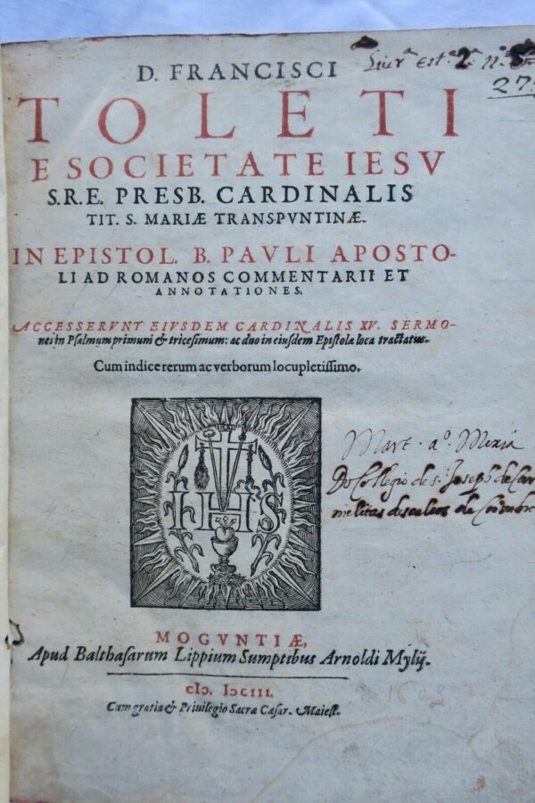 jésuite Francisci Toleti E. Societate Iesu Francisco de Toledo 1603 – Image 4