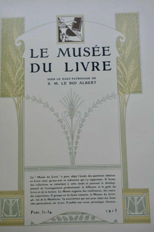 livre LE MUSEE DU LIVRE belgique 1915  3 lithographies originales – Image 5