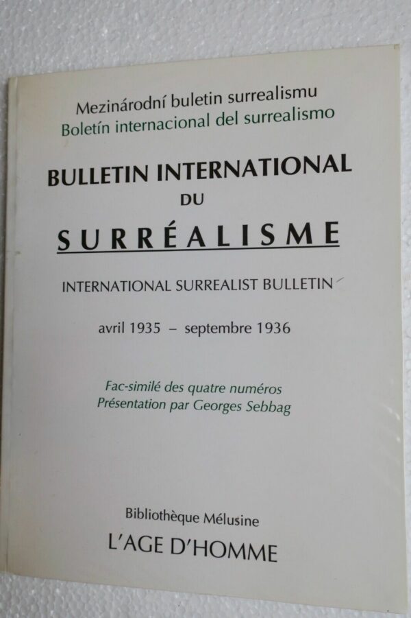 surréalisme Bulletin International du Surréalisme Age d'Homme, 2009 – Image 3