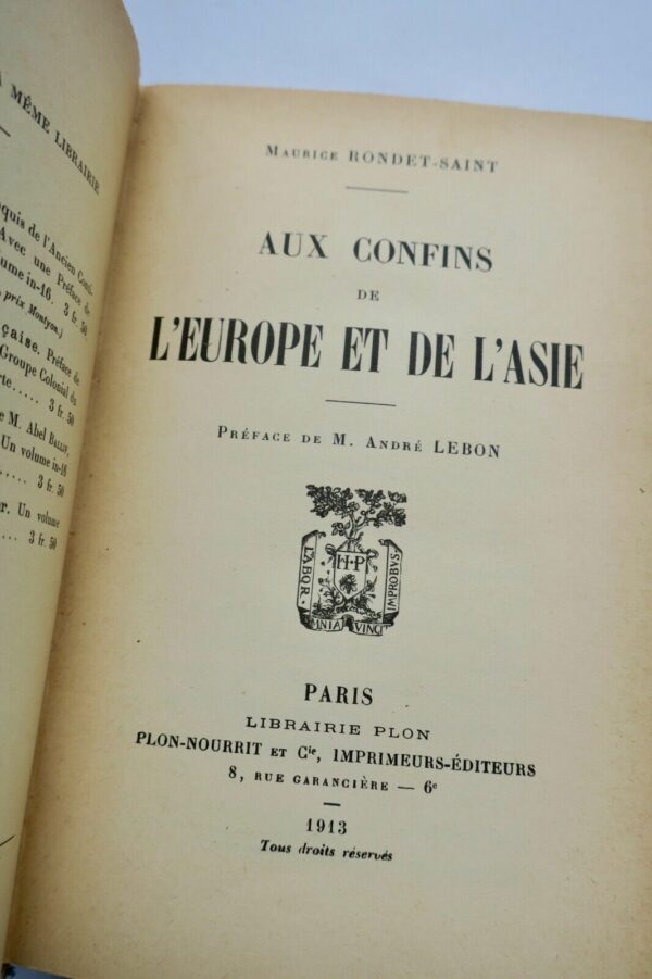 AUX CONFINS DE L'EUROPE ET DE L'ASIE 1913 – Image 3