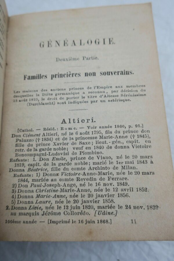 Almanach de Gotha 1869 Annuaire généalogique, diplomatique et statistique... – Image 8