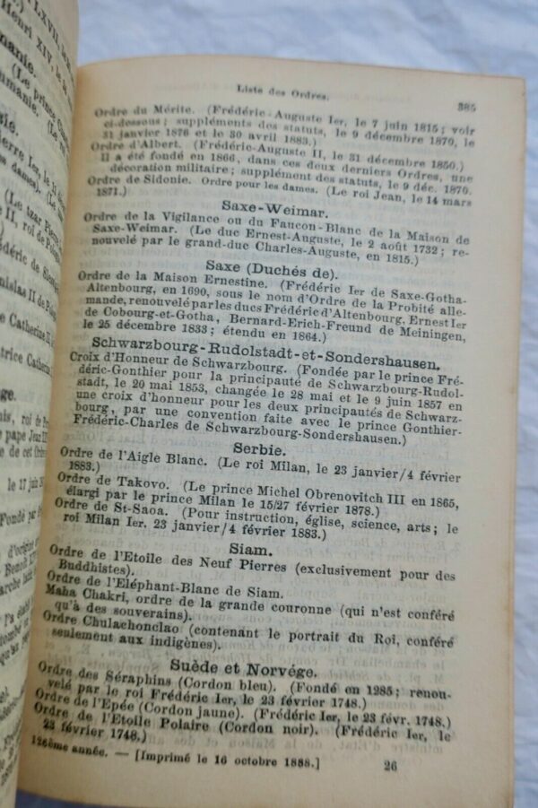 Almanach de Gotha 1889. Annuaire généalogique, diplomatique et statistique... – Image 5