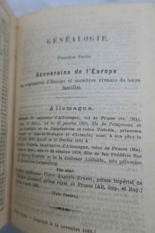 Almanach de Gotha 1889. Annuaire généalogique, diplomatique et statistique... – Image 8