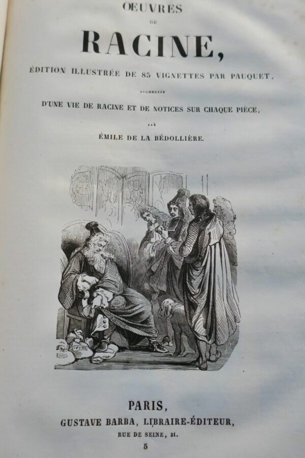 BEDOLLIERE. Oeuvres de Corneille & de racine. Edition illustrée – Image 8