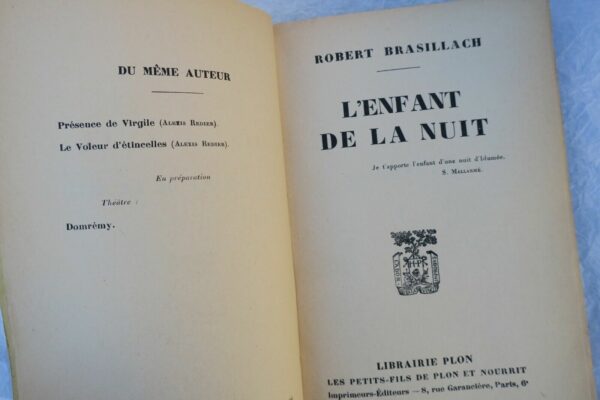 BRASILLACH L'Enfant de la nuit 1934 – Image 7