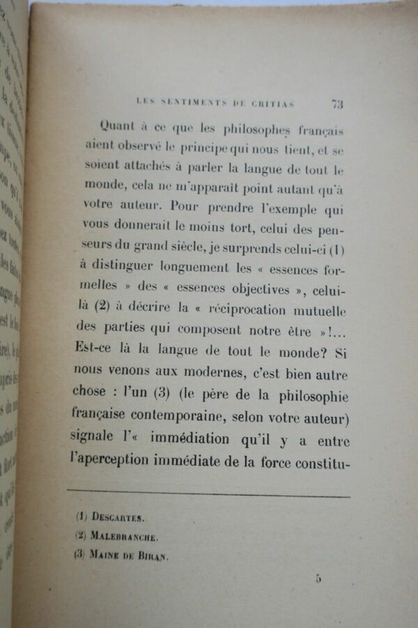 Benda Julien Les sentiments de Critias Emile Paul. 1917 + dédicace – Image 5