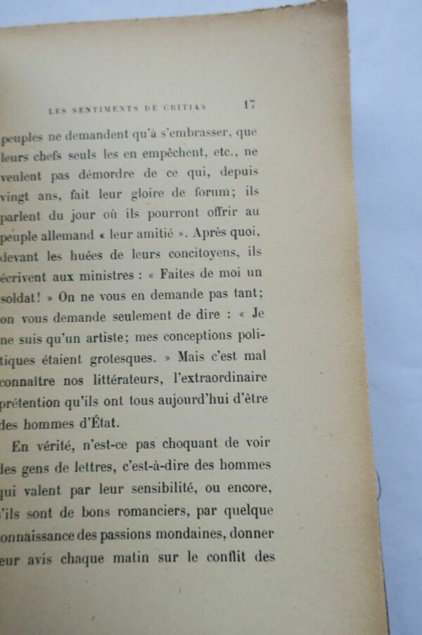 Benda Julien Les sentiments de Critias Emile Paul. 1917 + dédicace – Image 6